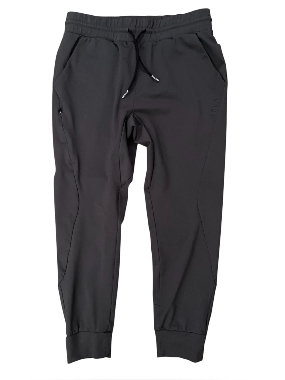 BYLT Active Jogger Pants Mens L Tapered Leg Drawstring Performance Stretch Gray